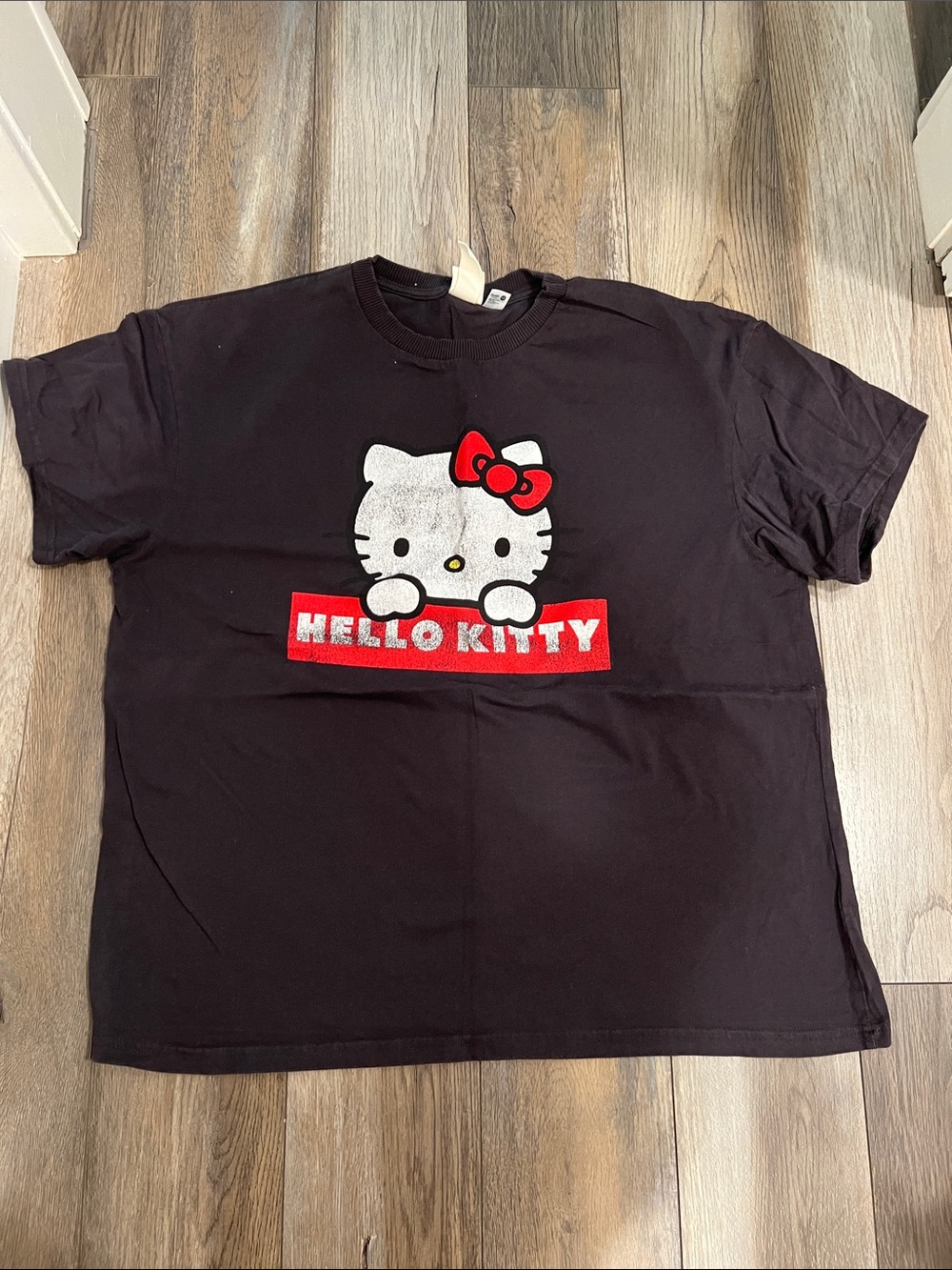 H&M Black Hello Kitty Graphic Tee with Red Accents